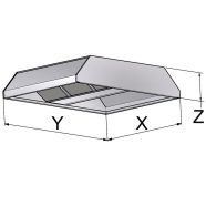   EL 140-30-210 Rozsdamentes dupla sziget elszívóernyő, 1400x2100 mm