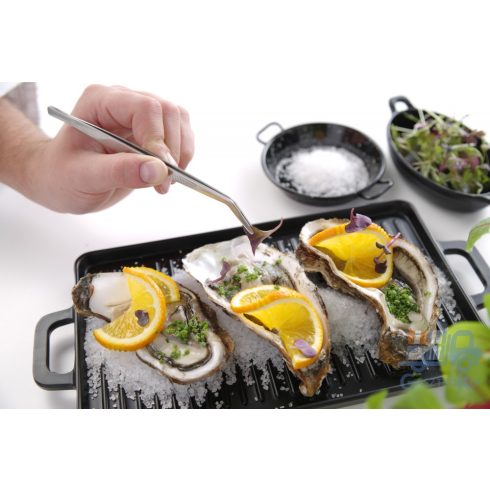 Hendi 680070 Rozsdamentes precíziós csipesz, hajlított véggel 160 mm