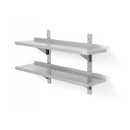   Hendi 811771 Double adjustable wall shelf, with two steel brackets, 800x300x(H)600 mm