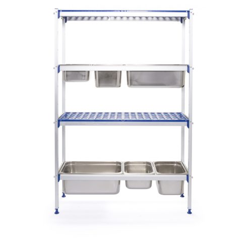 Hendi 812266 Aluminium storage rack for GN containers, 1120x355x(h)1685 mm