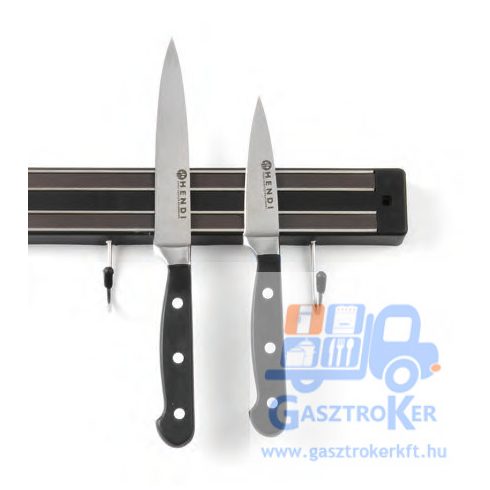 Hendi 820308 Mágneses késtartó akasztókkal, 450 mm