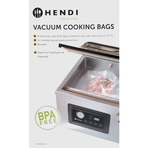 Hendi 971321 KIFUTÓ TERMÉK Vákuum zacskó, sous vide-hoz is ! 50 db, 40 x 40 cm-es méretben, KAMRÁS GÉPHEZ!