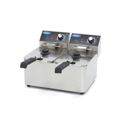Maxima DF 2x4L elektromos asztali olajsütő, 2x4 liter