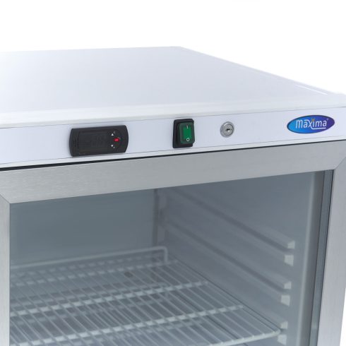 Maxima 200 L fehér, üvegajtós hűtőszekrény, 200 liter