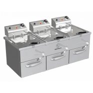   Movilfrit F 10+10+10 230 V víz-olaj rendszerű asztali olajsütő 3 x 10 liter