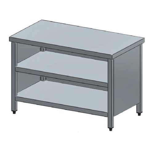 GASZTROKER PAK 60-200 Rm.tárolóasztal, elöl nyitott, 2000x600 mm, AISI 430