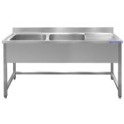   GASZTROKER 2MCJE6050 kétmedencés mosogató, csepegtetővel jobbos, 2 db 600x500 mm medencével