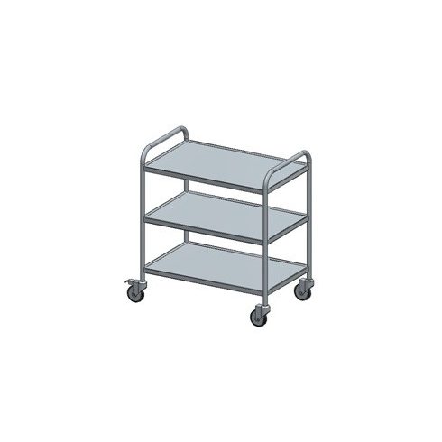GASZTROKER TKK 100/63 Rozsdamentes felszolgáló kocsi, 3 szintes, fixen hegeszett