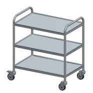   GASZTROKER TKK 60/53 Rozsdamentes felszolgáló kocsi, 3 szintes, fixen hegeszett