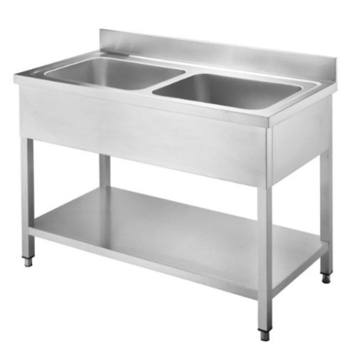 S1006024425 kétmedencés mosogató, 2 db 400x400 mm medencével