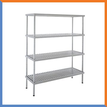 Aluminium stand, height: 160 cm, shelf: 4 pcs